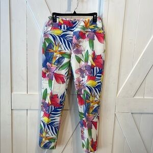 IBKUL Floral Ankle Pants - Multicolor